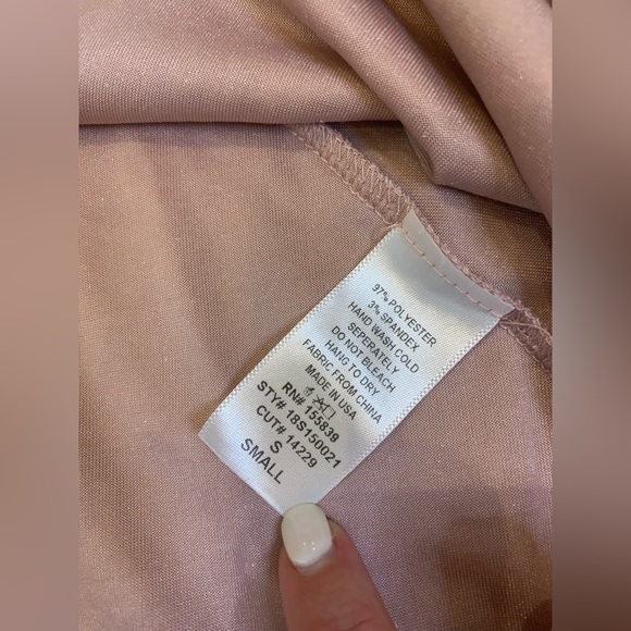 Libby Story crushed velvet and lace pink tank, small, racerback (L) - Picture 5 of 5